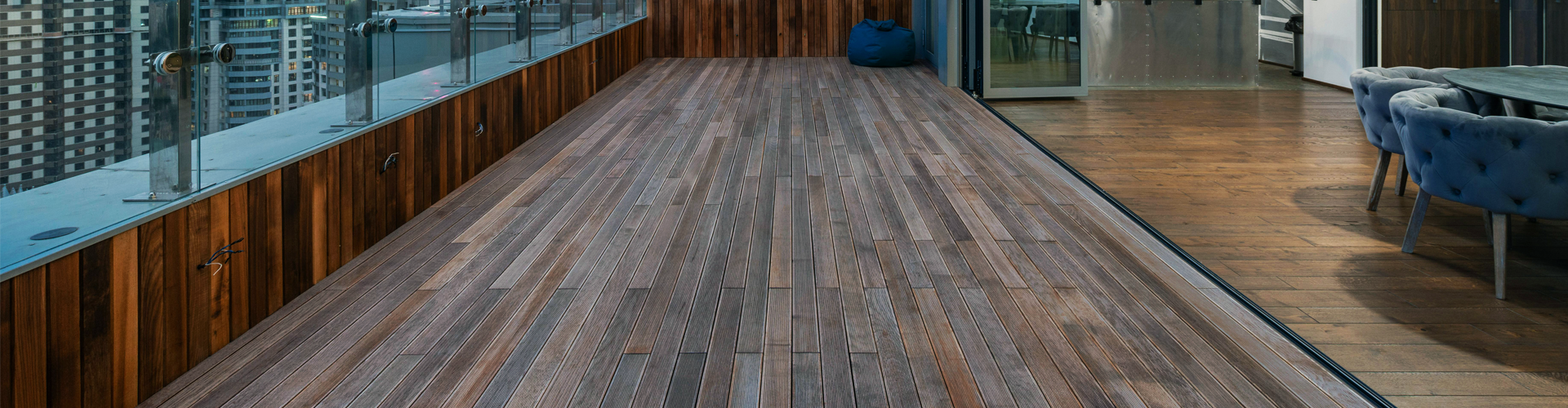 Custom wood multicolor flooring in a modern commercial office building Baltimore, Maryland